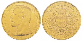 Monaco, Albert I 1889-1922 100 Francs, 1901A, AU 32.25 g. Ref : G. MC124, Fr.13 Conservation : NGC MS63. Quantité : 15000 ex. Rare.