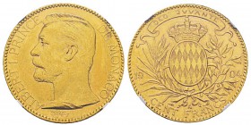 Monaco, Albert I 1889-1922 100 Francs, 1904A, AU 32.25 g. Ref : G. MC124, Fr.13 Conservation : NGC MS63. Quantité : 10000 ex. Rare.