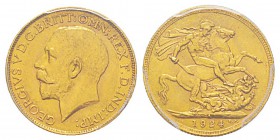 South Africa - George V 1910-1936 Sovereign, Pretoria, 1924SA, AU 7.98 g. Ref : KM#21, Fr.5, Marsh 288 (R5), Spink 4004 Conservation : PCGS MS62 Quant...