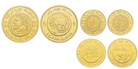 Algeria - République 1962- 5 Dinars, 2 dinars, 1 dinar, AH 1411 (1991), AU 16.12 g./6.45 g./3.22 g. 920‰ Ref : KM#120-121-122, Fr.5-6-7 Conservation :...