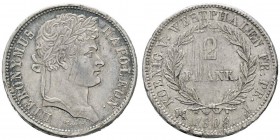 Germany, Westfalie, 2 Francs, Paris, 1808 J, AG 10 g. Ref : KM#29 Conservation : pr.Superbe.