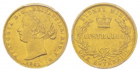 Australia, Victoria 1837-1901 Sovereign, Sydney, 1861 S, AU 7.98 g. Ref : KM#4, Fr.10 Conservation : PCGS AU53