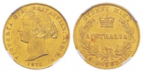 Australia, Victoria 1837-1901 Sovereign, Sydney, 1870 S, AU 7.98 g. Ref : KM#4, Fr.10 Conservation : NGC MS61