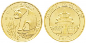 China, 100 Yuan, 1993, AU 31.1 g. 999‰ Ref : KM#477, PAN-189A Conservation : PCGS MS69 Large Date