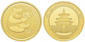 China, 100 Yuan, 2000, AU 31.1 g. 999‰ Ref : KM#1307, PAN-326A Conservation : PCGS MS68