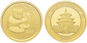 China, 50 Yuan, 2000, AU 15.55 g. 999‰ Ref : KM#1306, PAN-327A Conservation : PCGS MS69