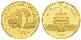 China, 25 Yuan, 1987-S, AU 7.77 g. 999‰ Ref : KM#161, PAN-46A Conservation : PCGS MS68