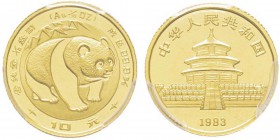 China, 10 Yuan, 1983, AU 3.11 g. 999‰ Ref : KM#69, PAN-9A Conservation : PCGS MS69