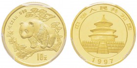 China, 10 Yuan, 1997, AU 3.11 g. 999‰ Ref : KM#987 Conservation : PCGS MS69 Large Date