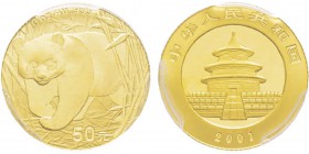 China, 50 Yuan, 2001, AU 3.11 g. 999‰ Ref : KM#1367 Conservation : PCGS MS68