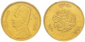 Egypt, Fuad I AH 1341-1355 (1922-1936) 50 Piastres, 1349 (1930), AU 4.25 g. Ref : KM#353, Fr.33 Conservation : PCGS AU58