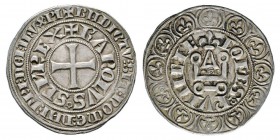 France, Charles Ier d'Anjou 1245-1285 Gros tournois, Avignon, 1251-1285, Comte de Provence et Roi de Sicile, AG 4.06 g. Avers : Croix pattée. En légen...