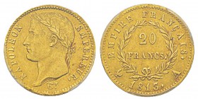 France, Premier Empire 1804-1814 20 Francs, Paris, 1813 A, AU 6.45 g. Ref : G.1025, Fr. 511 Conservation : PCGS AU58