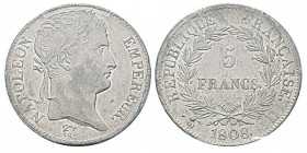France, Premier Empire 1804-1814 5 Francs, Bayonne, 1808 L, AG 25 g. Ref : G.583 Conservation : PCGS AU55