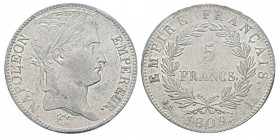 France, Premier Empire 1804-1814 5 Francs, Bayonne, 1809 L, AG 25 g. Ref : G.584 Conservation : PCGS AU58