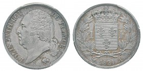 France, Louis XVIII 1815-1824 1 Franc, Paris, 1821 A, AG 5 g. Ref : G.449 Conservation : PCGS AU53