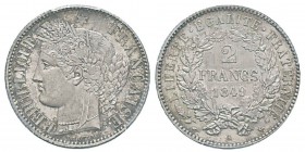 France, Deuxième République 1848-1852 2 Francs Cérès, Paris, 1849 A, AG 10 g. Ref : G.522 Conservation : PCGS MS64
