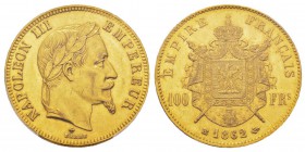 France, Second Empire 1852-1870 100 Francs, Strasbourg, 1862 BB, AU 32.25 g. Ref : G.1136, Fr. 581 Conservation : PCGS MS62. Quantité : 3078 ex.