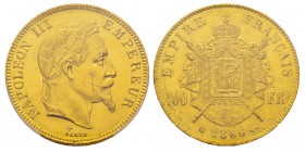 France, Second Empire 1852-1870 100 Francs, Strasbourg, 1866 BB, AU 32.25 g. Ref : G.1136, Fr. 580 Conservation : PCGS MS64. Quantité : 3075 ex. Raris...
