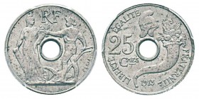 France, Essai de 25 Centimes concours de Coudray, Petit Module, 1913, Nickel 3 g. Ref : Taill.68.2. Maz.2143a Conservation : NGC MS62