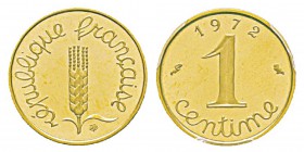 France, Piéfort or de 1 Centime épi, 1972, AU 7.5 g. 920‰ Ref : Taill.4.P3, KM#P439 Conservation : PCGS SP68+. Quantité : 75 ex. Rare.