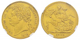 Great Britain, George IIII 1820-1830 Sovereign, 1824, AU 7.98 g. Ref : KM#682, Fr.376, Spink 3800 Conservation : NGC AU53