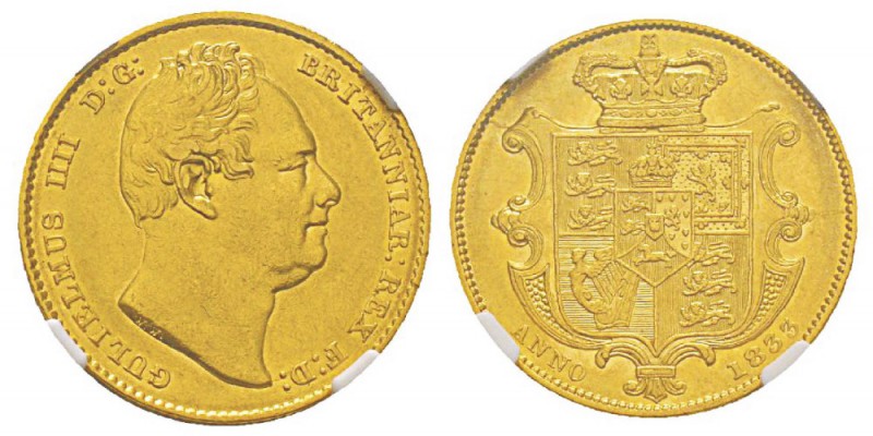 Great Britain, William IV 1830-1837 Sovereign, 1833, AU 7.98 g. Ref : KM#717, Fr...