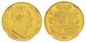 Great Britain, William IV 1830-1837 Sovereign, 1835, AU 7.98 g. Ref : KM#717, Fr.383, Spink 3829B Conservation : NGC AU55