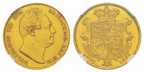 Great Britain, William IV 1830-1837 Sovereign, 1837, AU 7.98 g. Ref : KM#717, Fr.383, Spink 3829B Conservation : NGC AU58