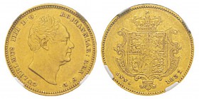 Great Britain, William IV 1830-1837 1/2 Sovereign, 1837, AU 3.99 g. Ref : KM#722, Fr.385, Spink 3831 Conservation : NGC XF45
