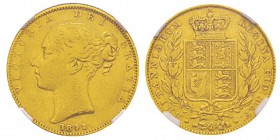Great Britain, Victoria I 1837-1901 Sovereign, 1841, AU 7.98 g. Ref : KM#736.1, Fr.387c, Spink 3852 Conservation : NGC XF40. Rare.