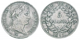Napoleon in Italy, Département de Gênes 1805-1814 5 Francs, Gênes, 1813 CL, AG 25 g. Ref : G.584 Conservation : PCGS Genuine. TTB/SUP. Très rare.