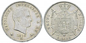 Napoleon in Italy, Royaume d'Italie 1805-1814 5 Lire, Milan, 1813 M, AG 24.99 g. Ref : Mont.228, Pag.31 Conservation : Superbe.