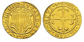 Italy - Carlo III 1708-1711 Scudo d’oro, Cagliari, 1710, AU 3.12 g. Avers : CAROL III HISP ET SARD REX Revers : INIMIC EIVS INDVAM CONFVS Ref : MIR 95...