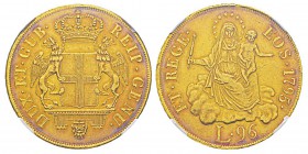 Italy, Dogi biennali III fase 1637-1797 96 lire, Genova, 1795, AU 25.1 g. Avers : DVX ET GVB REIP GENU Revers : ET REGE EOS 1795 Ref : MIR 275/2, Mont...