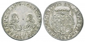 Italy - Giovanni Cristiano & Sigfrido 1649-1710 1/2 Tallero, Gradisca, 1658, AG 14.53 g. Ref : KM#40 Conservation : Superbe.