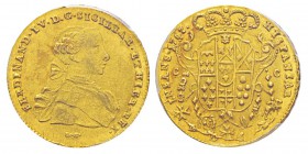 Italy, Ferdinando IV 1759-1799 6 Ducati, Napoli, 1767DG, AU 8.82 g. Avers : FERDINAND IV D G SICILIAR ET HIER REX Revers : HISPANIAR INFANS 1767 Ref :...