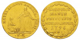 Italy, Lodovico Manin 1789-1797 (Doge CXX) Osella da 4 zecchini, Venezia, 1796, AU 13.88 g. Ref : Paolucci 502, Mont 3402 Conservation : anciennes tra...