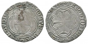 Italie - Savoy, Amedeo IX 1465-1472 Parpagliola o Doppio Bianco, Cornavin, non daté , AG 2.61 g. Avers : AMEDEVS DVX (fleur) SABAVDIE ChA Écu de Savoi...