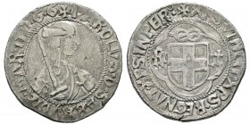 Italie - Savoy, Carlo I 1482-1490 Testone, Ier type, Cornavin, non daté, AG 9.28 g. Avers : KAROLVS D SABAVDIE MAR ITV GG (GG c'est le different de Ni...
