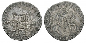 Italie - Savoy, Carlo II 1504-1553 Grossi 5 1/4 o Cornuto Forte, Torino, non daté, AG 5.1 g. Avers : CAROLVS DVX SABAVDIE II Écu de Savoie penché sous...