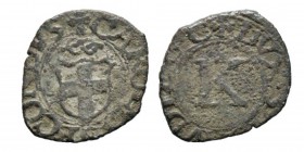 Italie - Savoy, Carlo II 1504-1553 Mezzo quarto, Ier type, Torino?, non daté, Billon 0.67 g. Avers : CAROLVS SECONDVS Écu de Savoie, un noeud au-dessu...