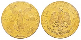 Mexico, 50 Pesos, 1921, AU 41.66 g. 900‰ Ref : KM#481, Fr.172 Conservation : PCGS MS61