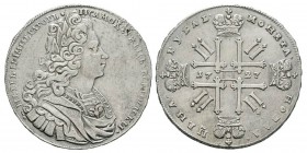 Russia, Pierre II 1727-1730 Rouble, Moscou, 1727, AG 28.44 g. Ref : KM#182.1, Dav 1667, BITKIN 29 Conservation : Superbe.