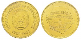 Sierra Leone 1/2 Golde, 1966, AU 27.27 g. 900‰ Ref : KM#22, Fr.2 Conservation : PCGS MS66 Quantité : 2500 ex.