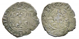 Switzerland, Vaud - Baron Ludovic II de Savoie 1302-1350 Double Tournois Ier type, Pierre-Chatel, AG 1.13 g. Avers : LVDO- VICVS DE SA dans le champ B...