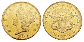 USA 20 Dollars, Philadelphie, 1853, AU 33.43 g. Ref : KM#74.1, Fr.169 Conservation : PCGS MS60