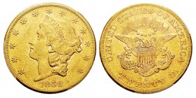 USA 20 Dollars, San Francisco, 1859 S, AU 33.43 g. Ref : KM#74.1, Fr.172 Conservation : PCGS AU53