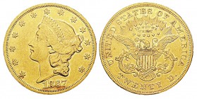USA 20 Dollars, Philadelphie, 1867, AU 33.43 g. Ref : KM#74.2, Fr.174 Conservation : PCGS AU53