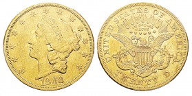 USA 20 Dollars, San Francisco, 1868 S, AU 33.43 g. Ref : KM#74.2, Fr.175 Conservation : PCGS AU55